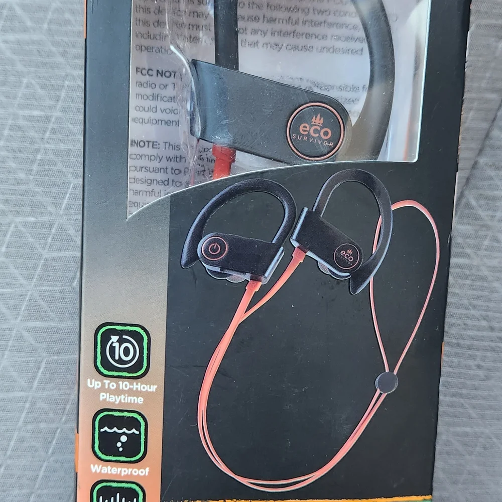 Black and Red Wireless Earbuds